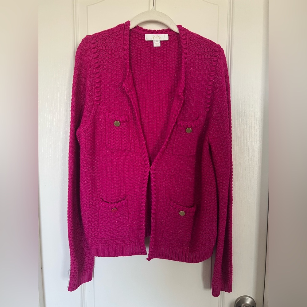 Lilly Pulitzer Kenton Cardigan in Pink Metallic, Medium NWOT